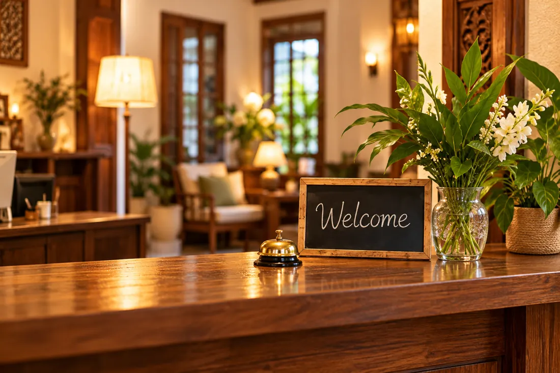 welcoming guest house reception